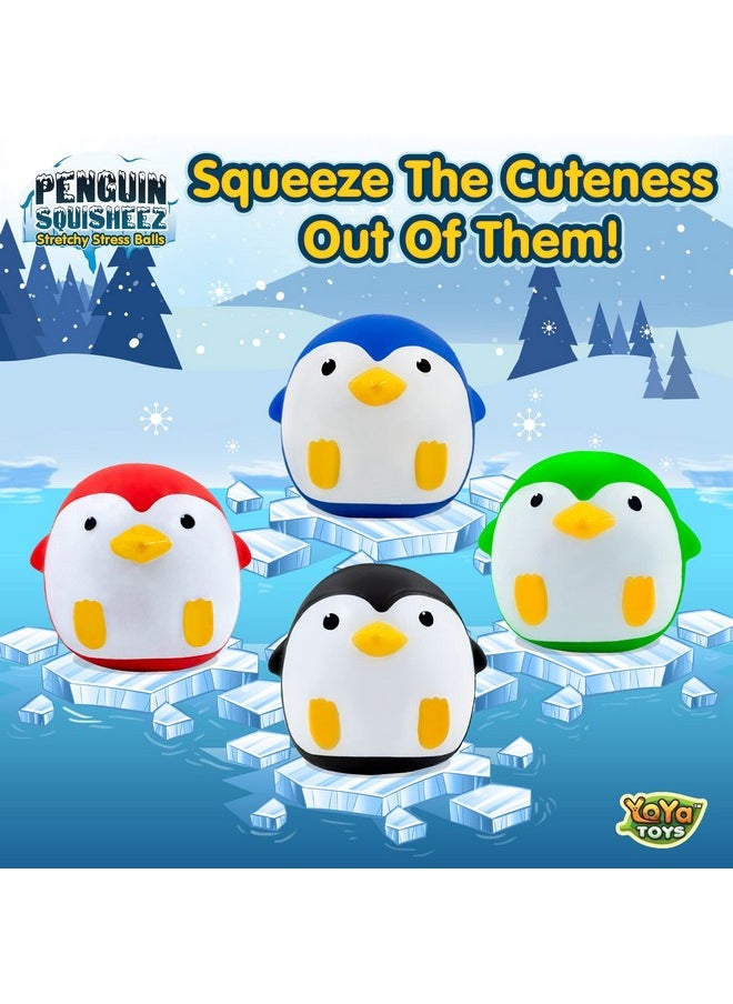 YoYa Toys Penguin Squisheez Squishy Stress Relief Balls (Set Of 4) | Stretchy Fidget Animal Shaped Toys For Boys, Girls & Adults | Stretch Penguin Squeeze Toy | Great For Adhd, Autism, Anxiety  - Image 4