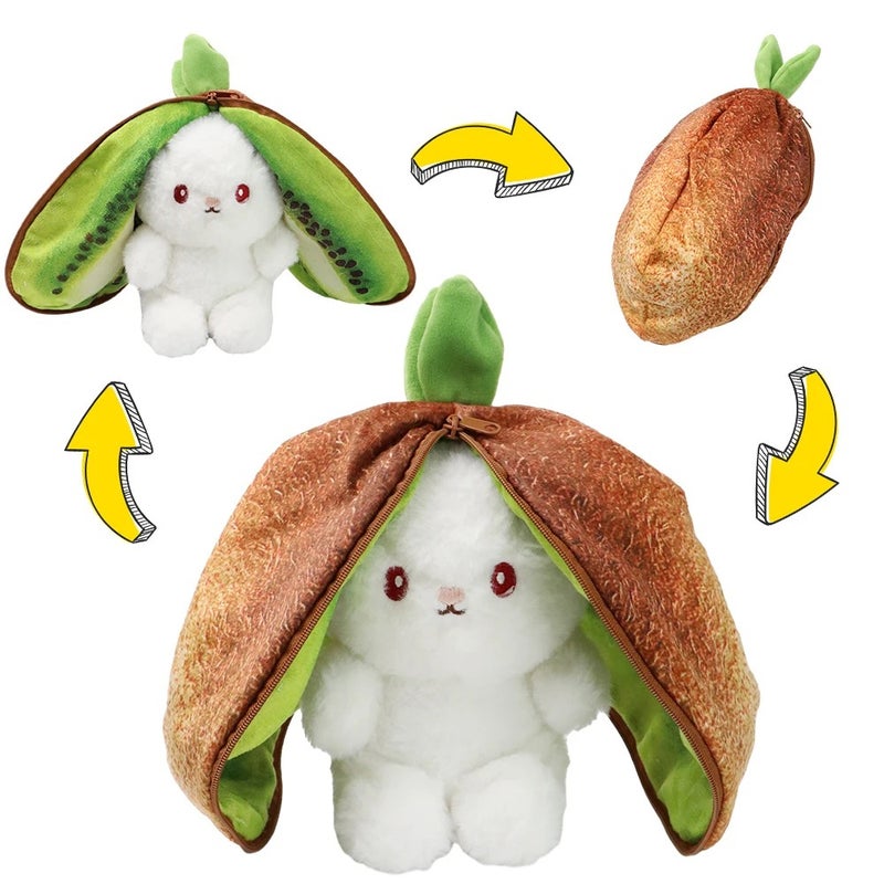 Y&D New Original Bunny Plush Toy Cute Fruit Rabbit Stuffed Fruit Transform Cuddly Bunny Soft Doll for Kids Birthday Christmas Gift - Image 1