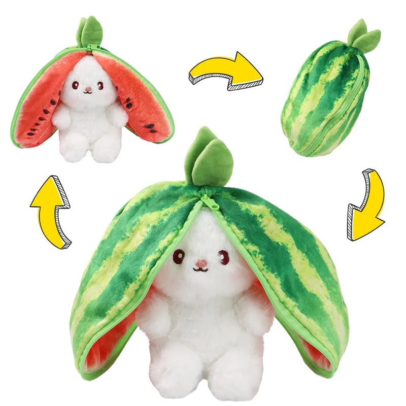 Y&D New Original Bunny Plush Toy Cute Fruit Rabbit Stuffed Fruit Transform Cuddly Bunny Soft Doll for Kids Birthday Christmas Gift - Image 5
