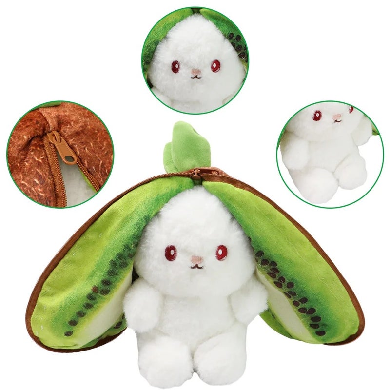 Y&D New Original Bunny Plush Toy Cute Fruit Rabbit Stuffed Fruit Transform Cuddly Bunny Soft Doll for Kids Birthday Christmas Gift - Image 4