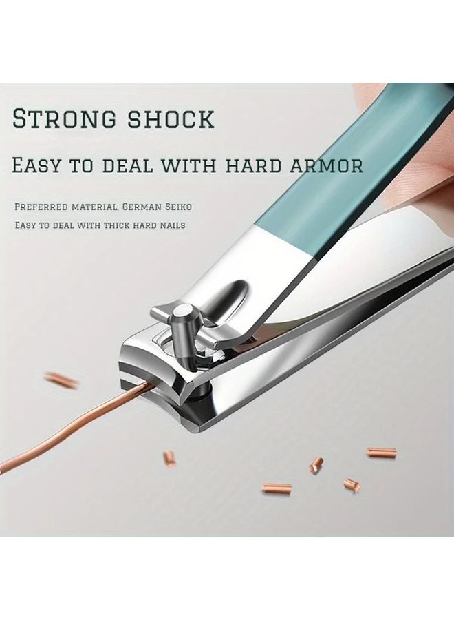 4pcs Manicure Set With Portable Leather Case Nano Nail File Gradient Pink Nail Clippers - Image 3