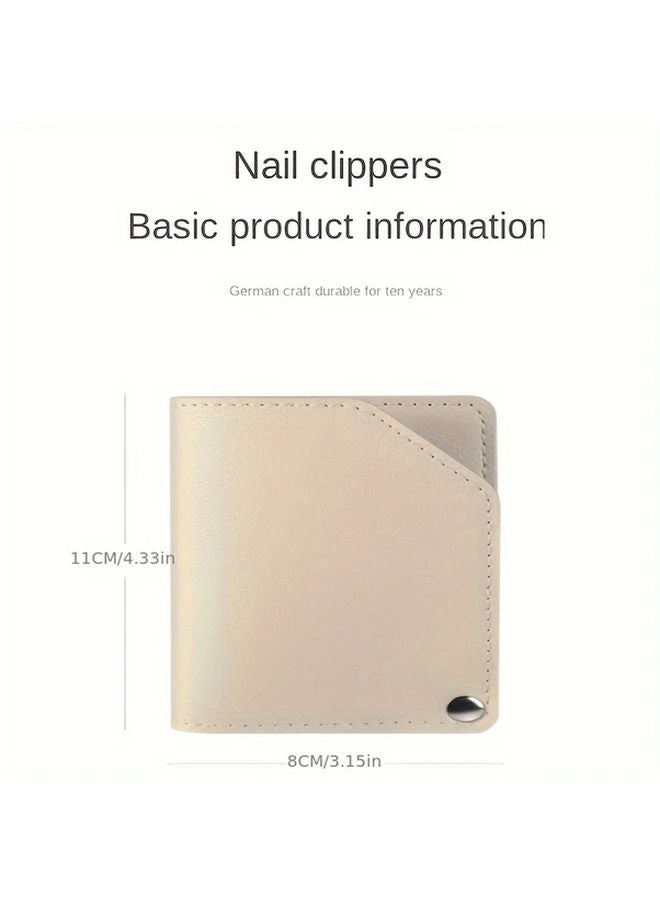 4pcs Manicure Set With Portable Leather Case Nano Nail File Gradient Pink Nail Clippers - Image 5