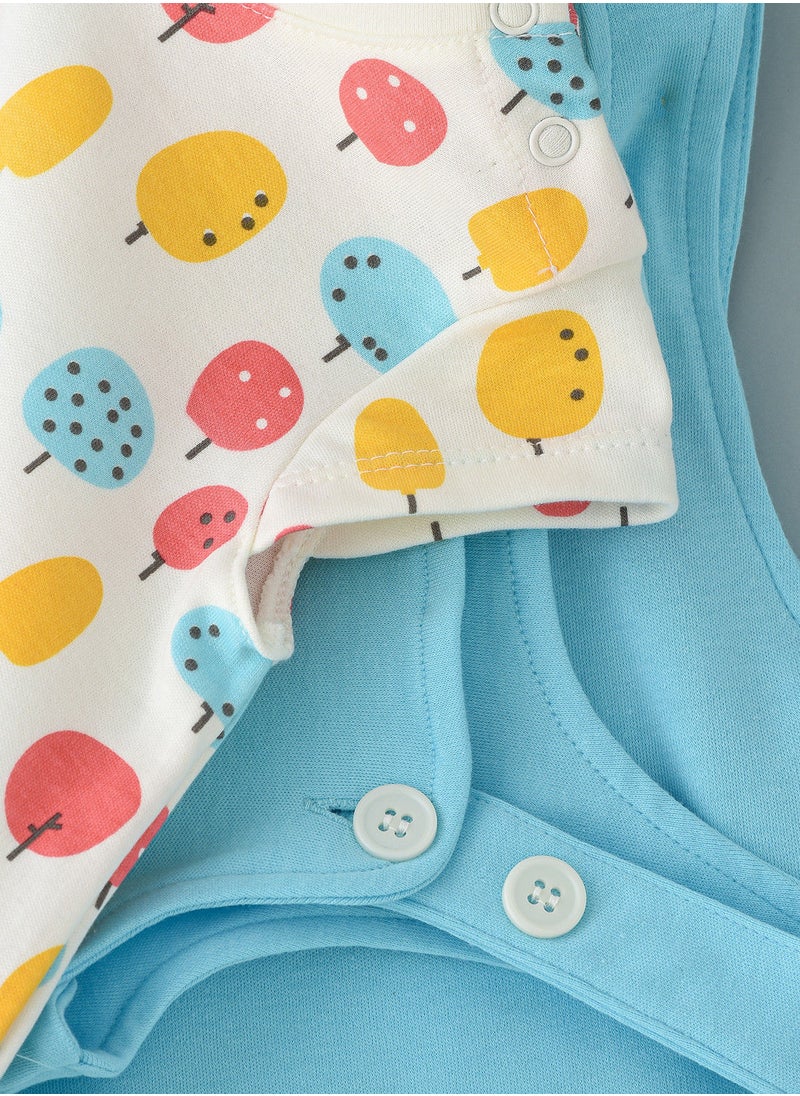T-shirt & dungaree set with print