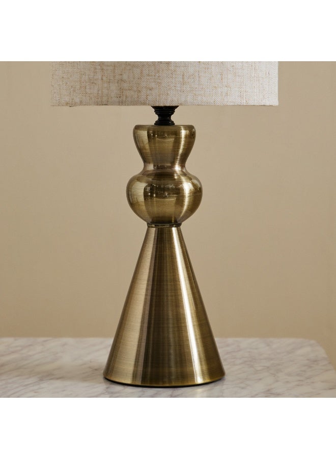 Home Box Blythe Sturdy Metal Table Lamp with Linen Shade - 23x48 cm - Image 3