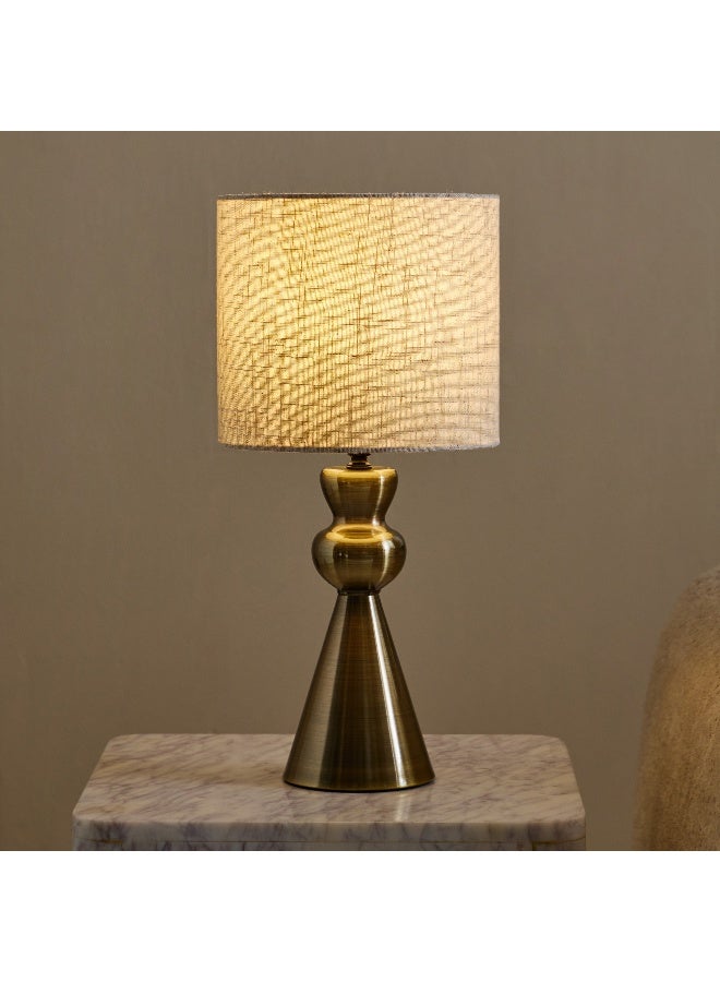 Home Box Blythe Sturdy Metal Table Lamp with Linen Shade - 23x48 cm - Image 2