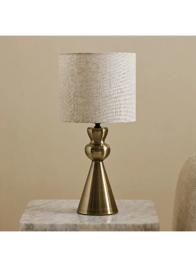 Home Box Blythe Sturdy Metal Table Lamp with Linen Shade - 23x48 cm