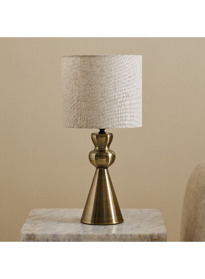 Home Box Blythe Sturdy Metal Table Lamp with Linen Shade - 23x48 cm - Image 1