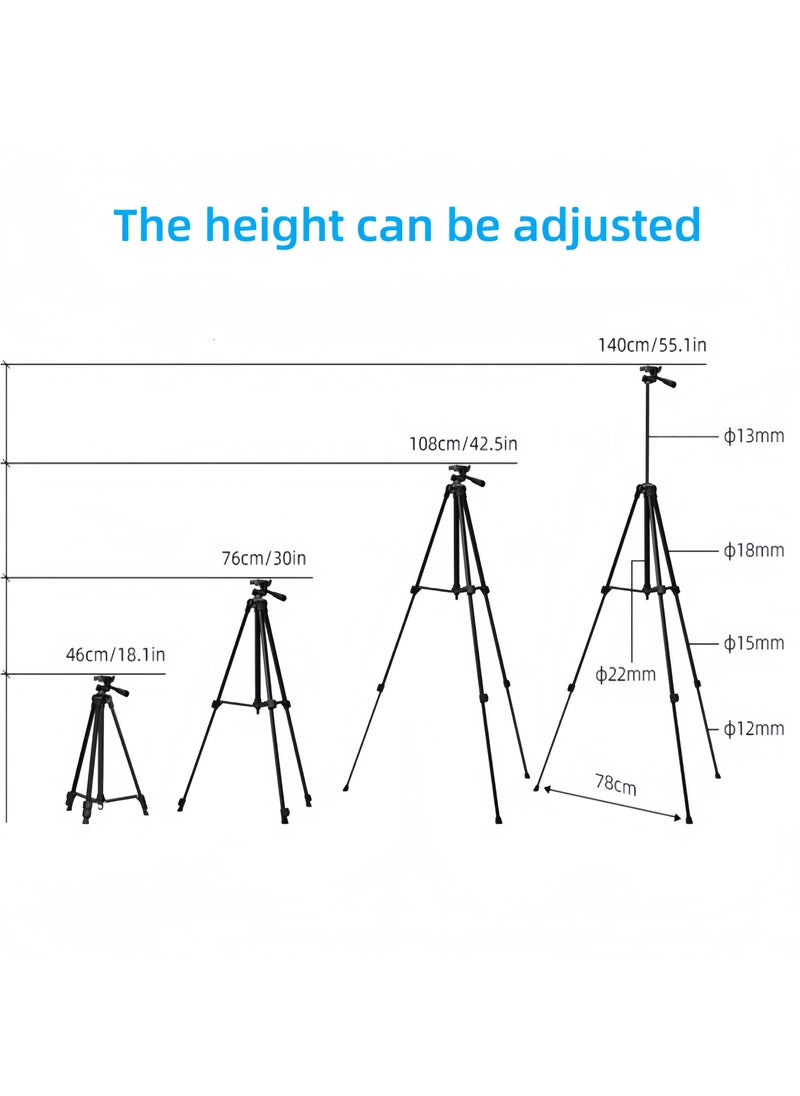 140cm Camera Tripod for Cell Phone Travel Tripod for Camera with Bluetooth Wireless Remote Stand Tripod for Phone/Camera/GoPro - pzsku/Z67895E80D71B4F1C5D10Z/45/_/1733555686/b2be275b-038f-4c55-b3db-350813a3240e