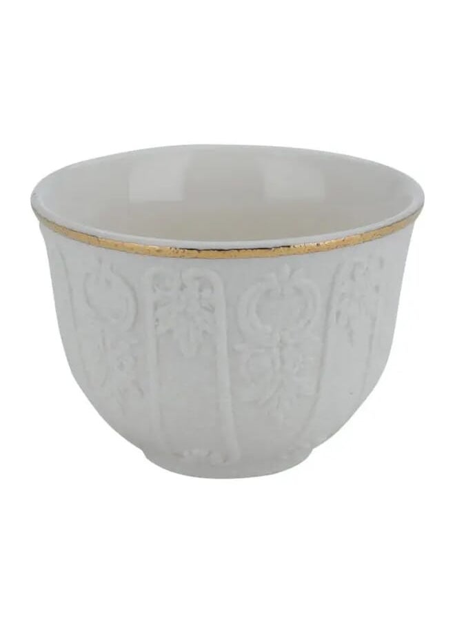 Alsaif Gallery Carved engraved white matte Arabic coffee cups 12 pieces  - Image 2