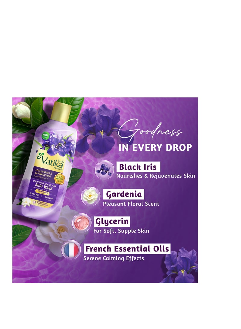 Vatika Naturals Uplifting Black Iris Body Wash (2x250ml) Value Pack, 24 Hours Long Lasting Fine Fragrance, For Nourished Skin,With Essential Oils from France, Value Pack - Image 4