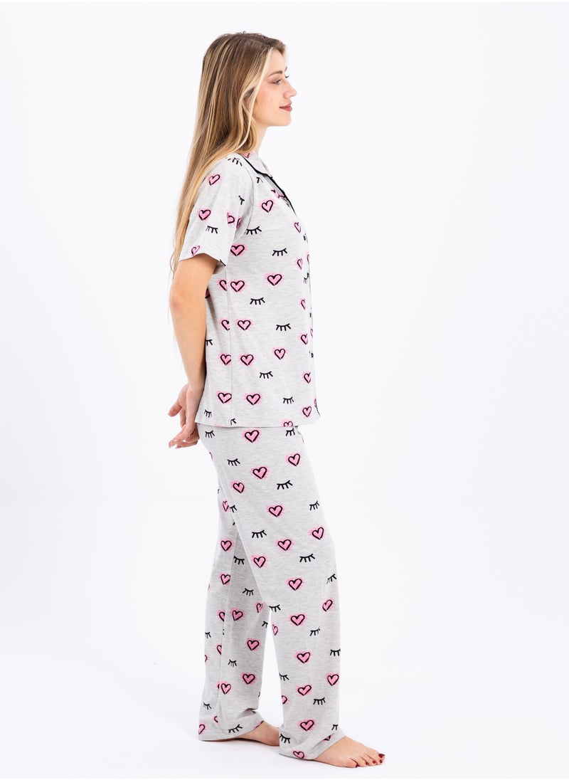 zecotex  - Women's Classic Pajama Set | Soft Ribbed Cotton Sleepwear | Two-Piece Summer Loungewear | Comfortable Homewear for Women - Image 1