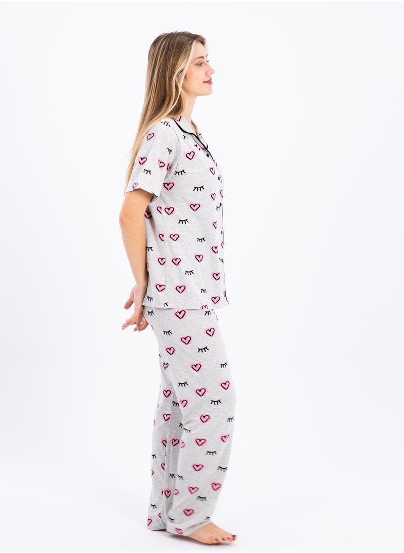 zecotex  - Women's Classic Pajama Set | Soft Ribbed Cotton Sleepwear | Two-Piece Summer Loungewear | Comfortable Homewear for Women - Image 1