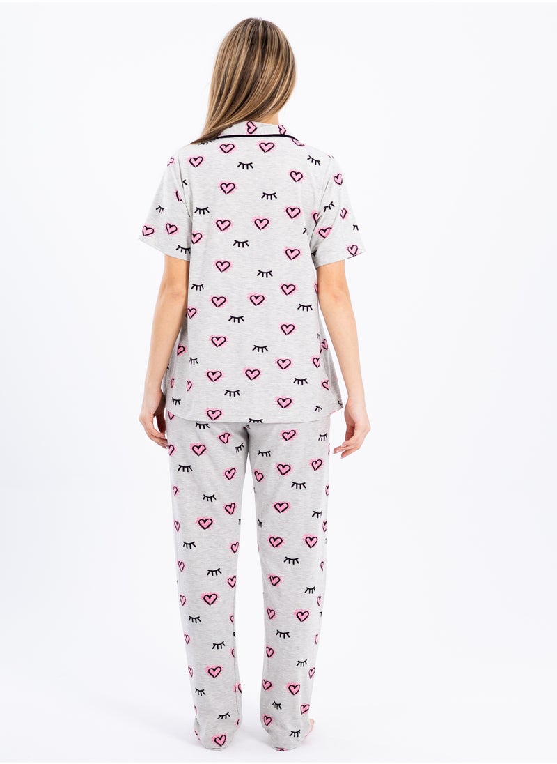 zecotex  - Women's Classic Pajama Set | Soft Ribbed Cotton Sleepwear | Two-Piece Summer Loungewear | Comfortable Homewear for Women - Image 1