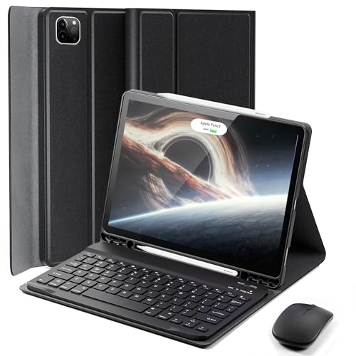 TUNKARMOR Keyboard Case for iPad Pro 13 (M5 2025) / iPad Pro 13 (M4 2024) 13 inch - with Mouse and Detachable Keyboard, Slim Case with Pen Holder - Black - Image 1