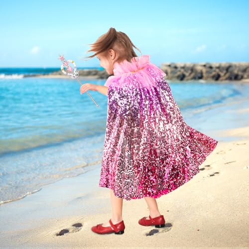 Meland Princess Dress Up for Girls 3-8, Mermaid Dress Up Clothes for Girls Toddler Toys, Birthday Gift for Girl 3 4 5 6 7 8 - Image 4