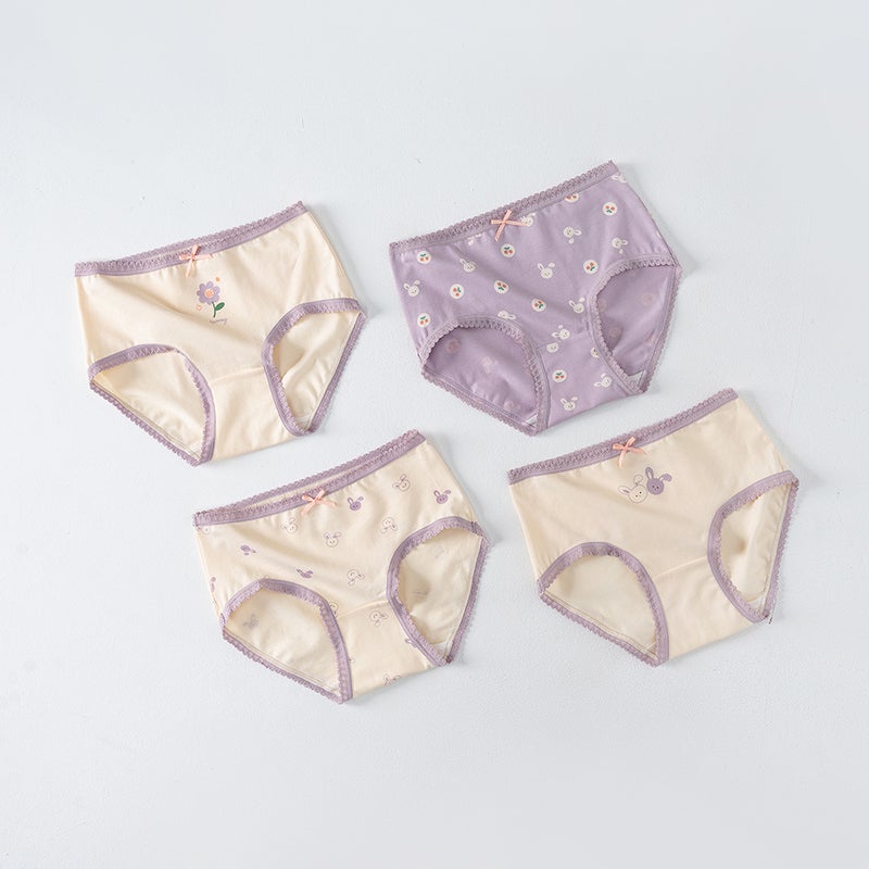 Girls Cotton Antibacterial Breathable Panties H978/rabbit small flower SJ544 