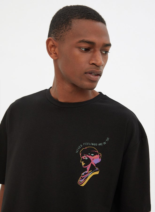 trendyol Men's Black Printed T-shirt - Image 3