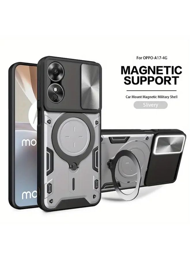 Black Anti Scratch Magnet Car Bracket Window Lens Protection 360 Degree Rotating Holder for OPPO A38 - Image 1