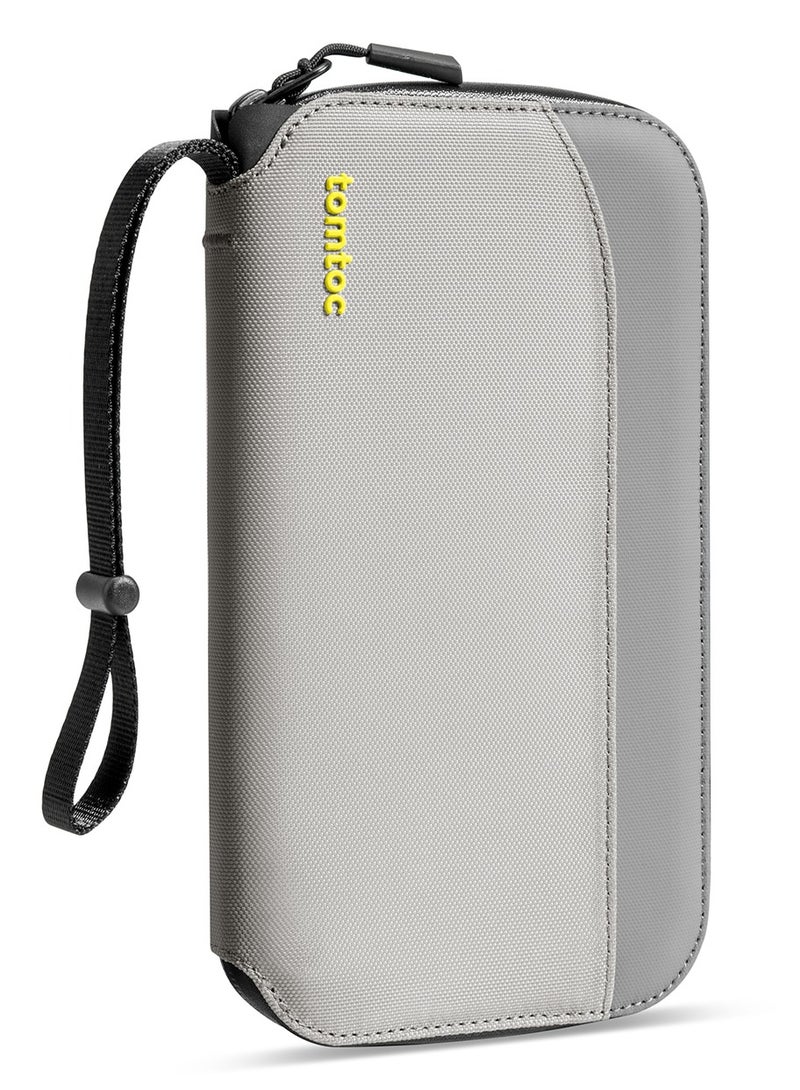 Tomtoc Navigator-T03 Passport Holder Family with RFID Blocking, Passport Wallet Women Men, with Airtag & Sim Card Holder and Eject Pin, Travel Document Organizer with Wrist Strap, Up to 4 Passports, Water-resistant - Image 2