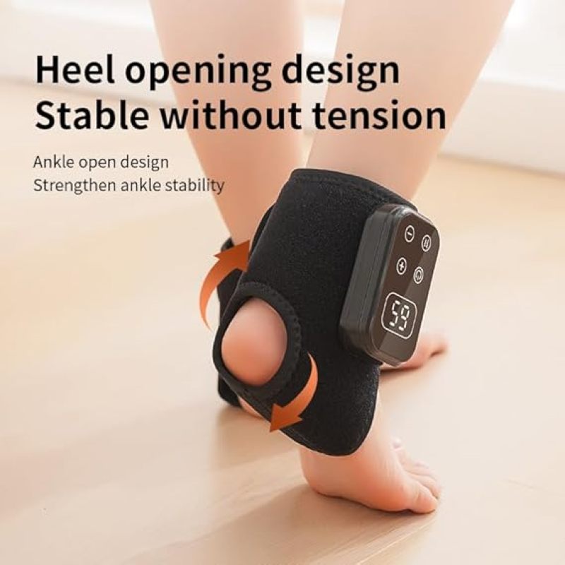 Wireless Heated Foot Wrap 2-Pack Grey Electric Foot Massager - Rechargeable Cord-Free Vibration Heat Massage with 5 Modes 6 Heat Levels for Home Office Foot Pain Relief - Image 5