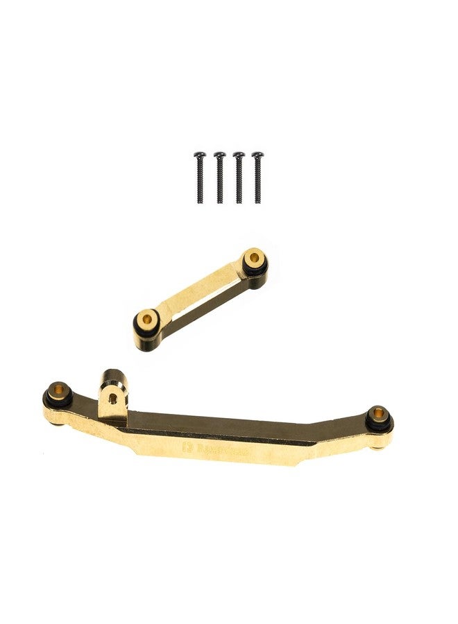 RampCrab Brass Steering Links for FCX24, Steering Rod Tie Linkages Set for FMS FCX24, Fit for 1/24 RC Crawler Car FCX24 Power Wagon Butcher, Max Smasher Big Foot Monster Truck, K5 Blazer - Image 2