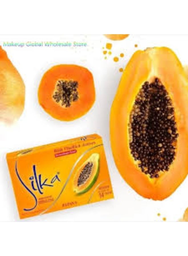 Silka Whitening Herbal Papaya Soap With VitaRich Actives 135g X 3Pcs - Image 2