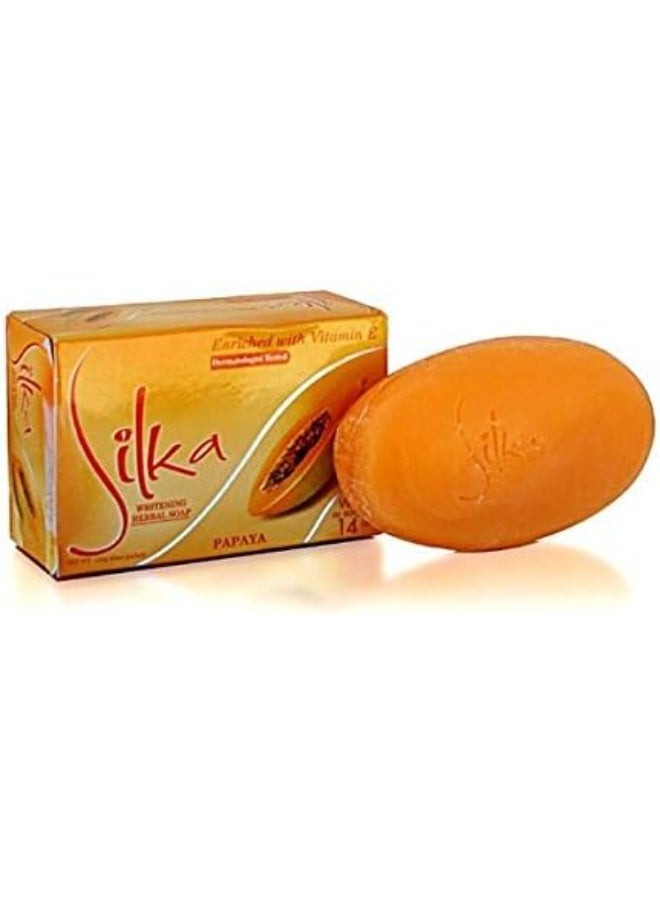 Silka Whitening Herbal Papaya Soap With VitaRich Actives 135g X 3Pcs - Image 3