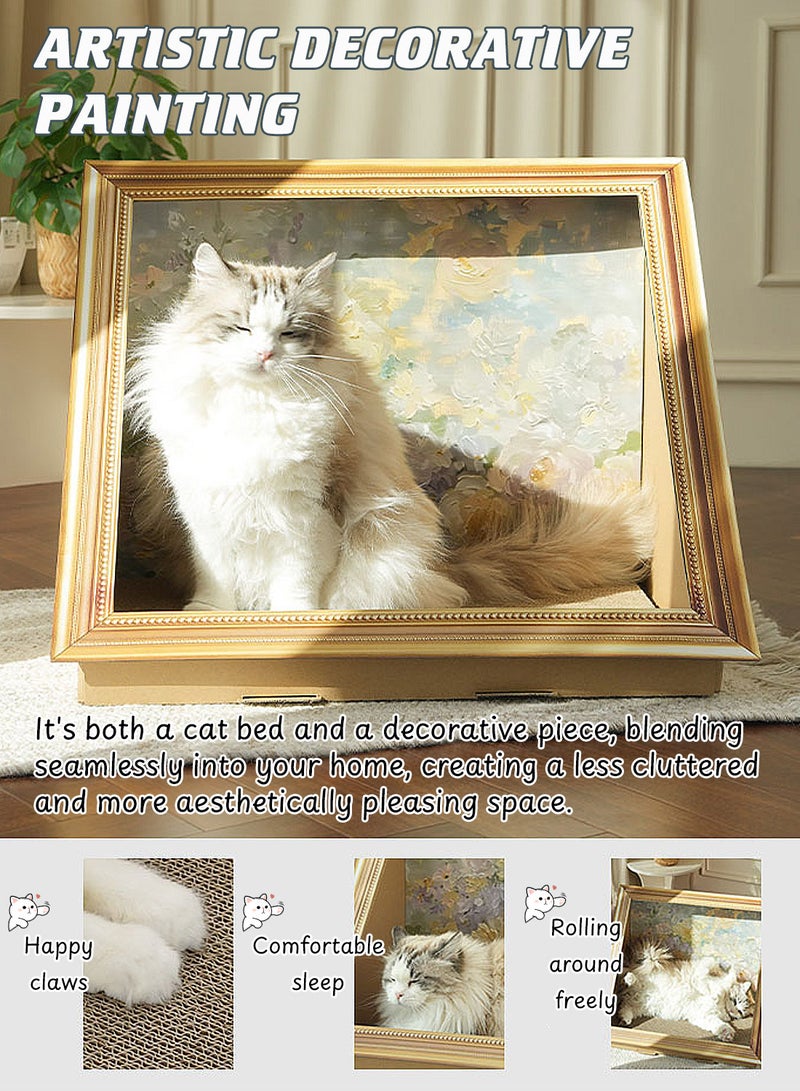 كيدل لوحة خدش القطط المرسومة بالزيت، سرير خدش القطط، منزل ألعاب القطط للديكور الداخلي للمنزل - Image 2