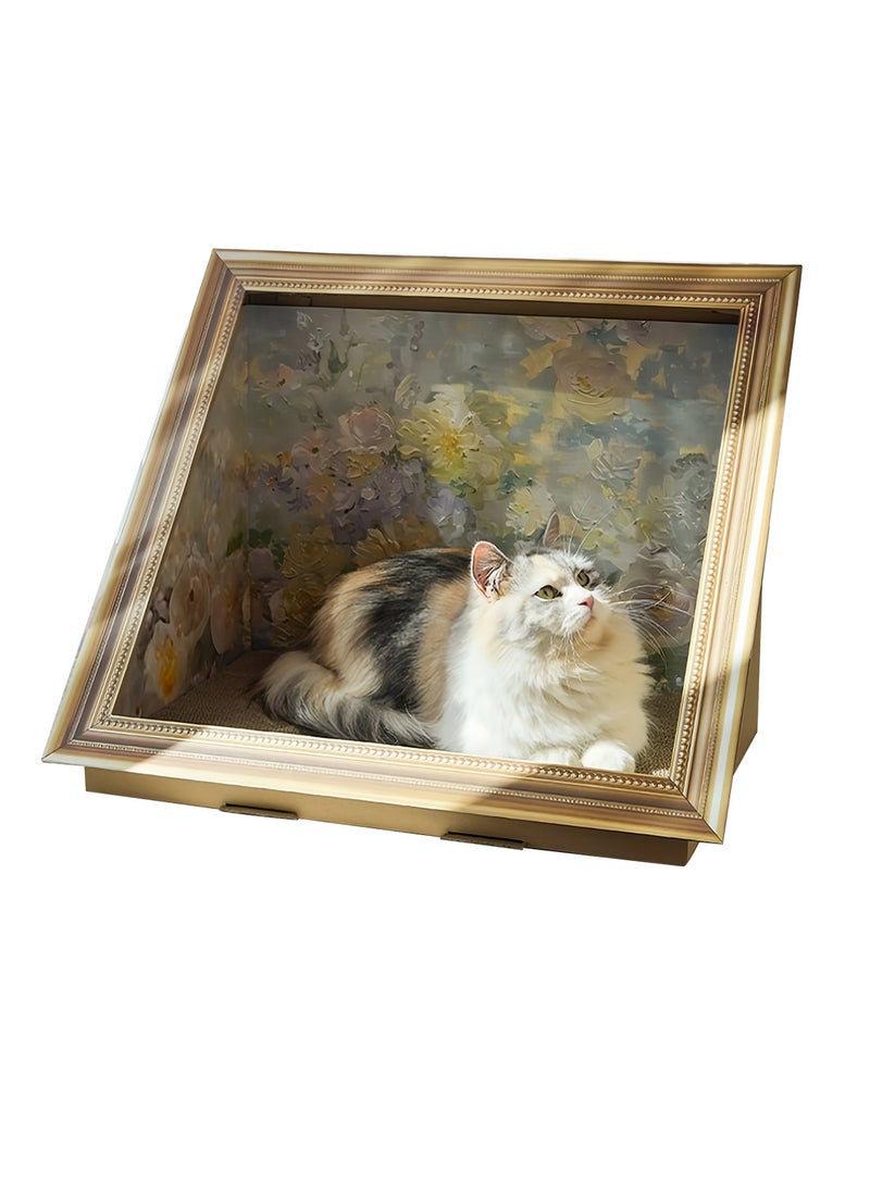 كيدل لوحة خدش القطط المرسومة بالزيت، سرير خدش القطط، منزل ألعاب القطط للديكور الداخلي للمنزل - Image 1