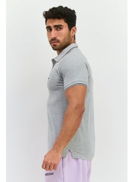 LOTTO Men Sportswear Fit Short Sleeves Outdoor Polo Shirt, Grey  - Image 2