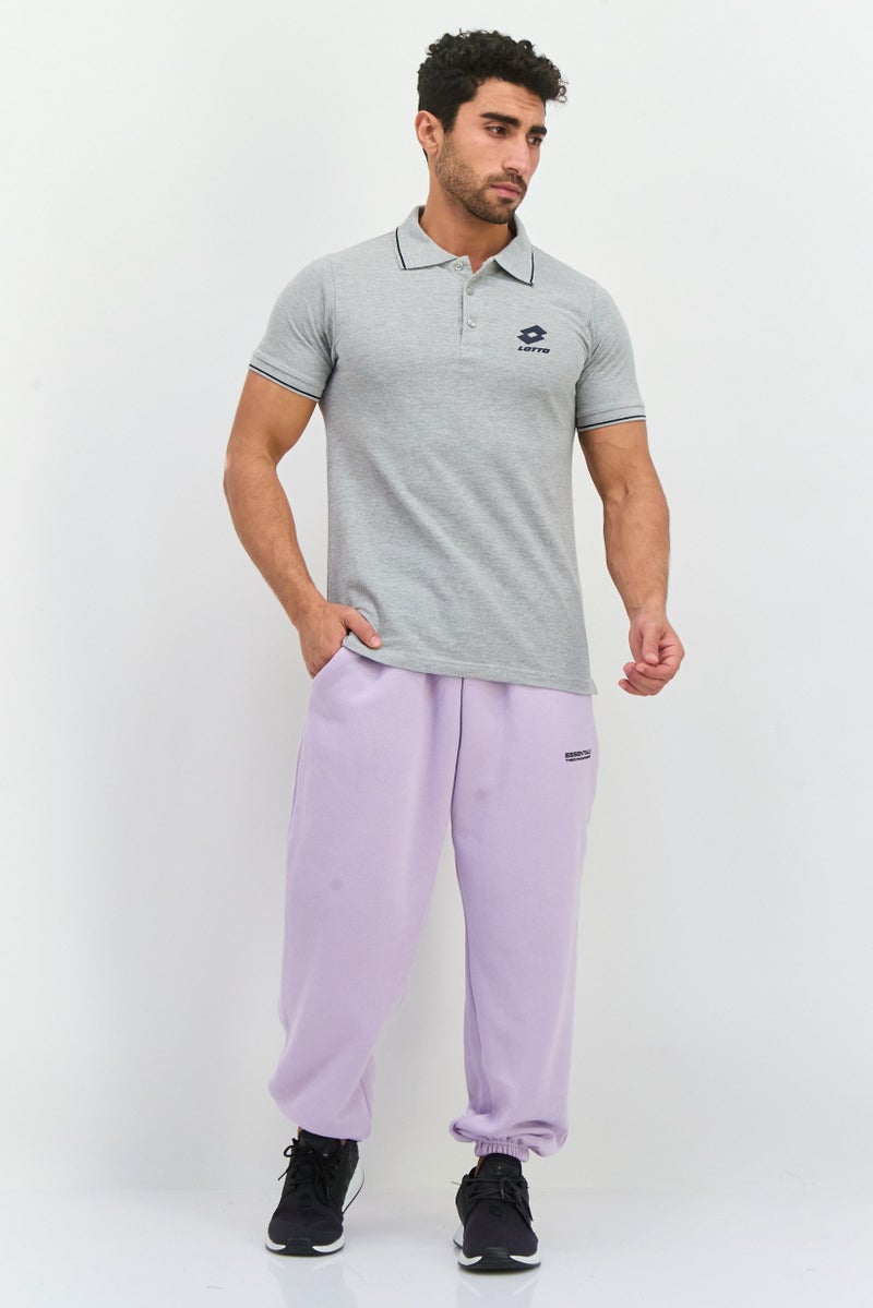 LOTTO Men Sportswear Fit Short Sleeves Outdoor Polo Shirt, Grey - Image 4