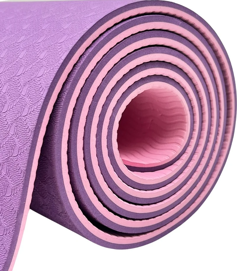 Rebuwo Double Sided 6mm TPE Anti-Slip Yoga Mat Pilates Mat 183 X 63 cm Purple