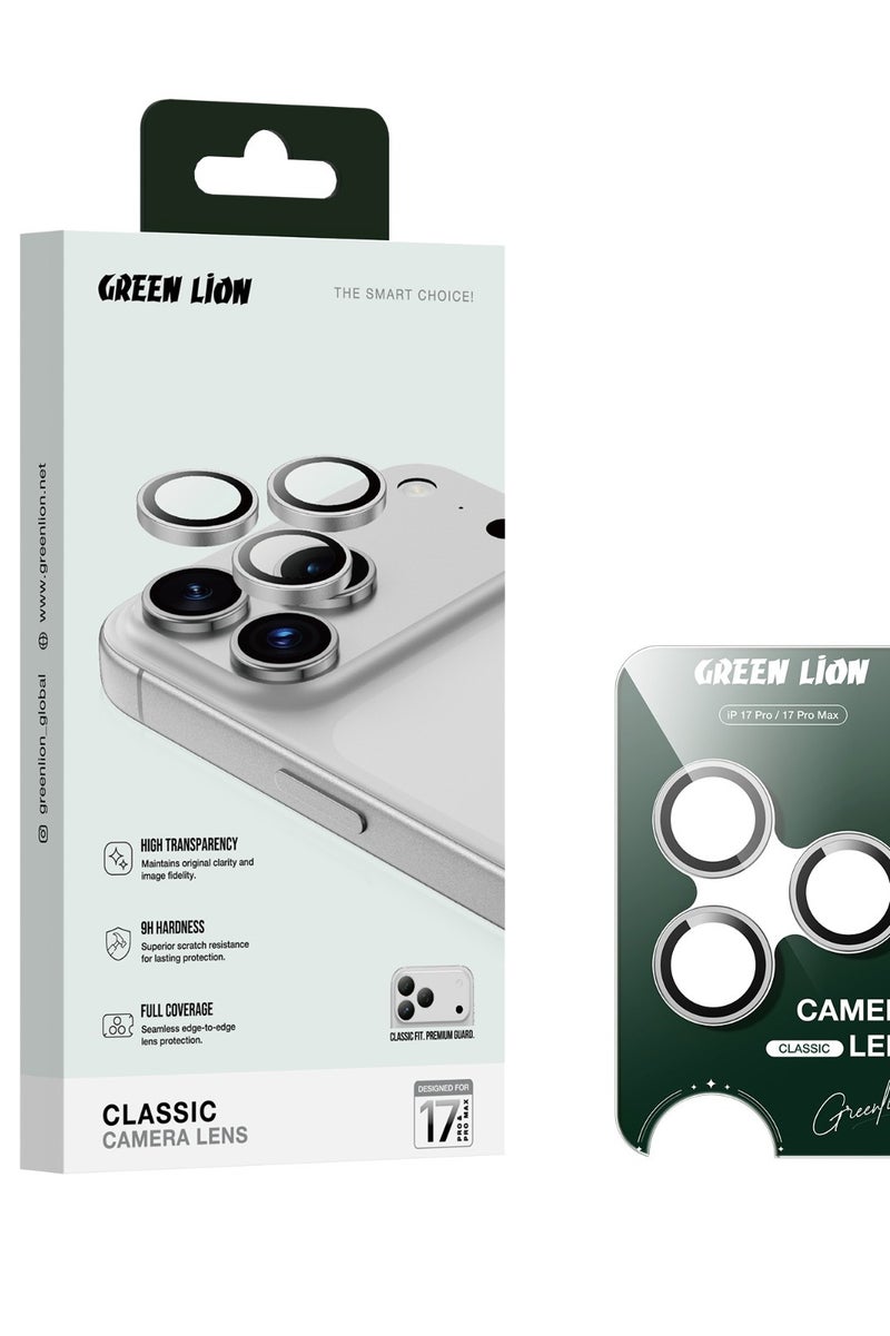 جرين ليون عدسة كاميرا كلاسيكية لهاتف iPhone 17Pro/ Pro max / جودة تصوير أفضل / عدسة سهلة التركيب - فضي - Image 4