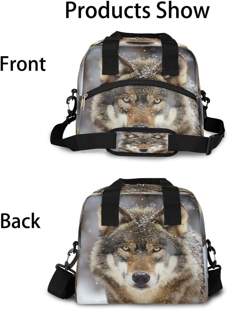 Insulated Animal Gray Wolf Lunch Box For Kids Large Capacity Reusable Lunchbox Leakproof Cooler Tote Bag Portable Lunch Meal Prep Pail For Boys Girls Chirld Teens School Travel Picnic - Image 3