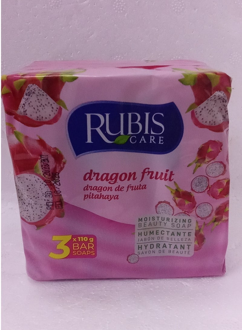 Rubis 3 pieces of dragon fruit body soap 3 x 110 g