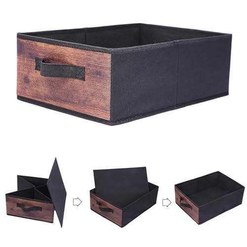 BOMKEE Clothings Collapsible Storage Bins, Foldable Organizers and Storage Baskets Cube Storage Bin for Bedroom Living Room (4 Pack, MZWL, 15.4x11.4x5.5inch) - Image 4