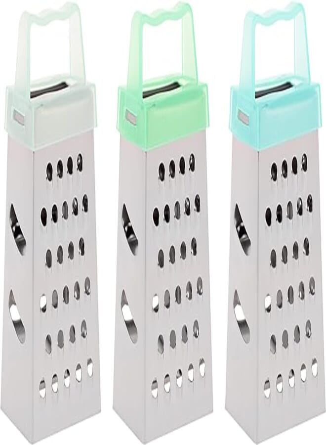 Miniature Hand Garlic Box Grater- Pack of 3 - Cheese and Ginger Mini Zester - Small Nutmeg Grater