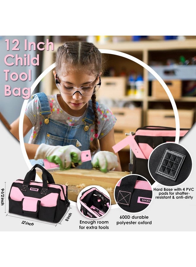 SHALL 26-Piece Kids Size Tool Set, Pink Real Tools for Kids with 12" Tool Bag, Safety Certified Children Learning Tool Kit with Hand Tools for Boys & Girls Age 6+, DIY Building, Woodwork, Construction - Image 5