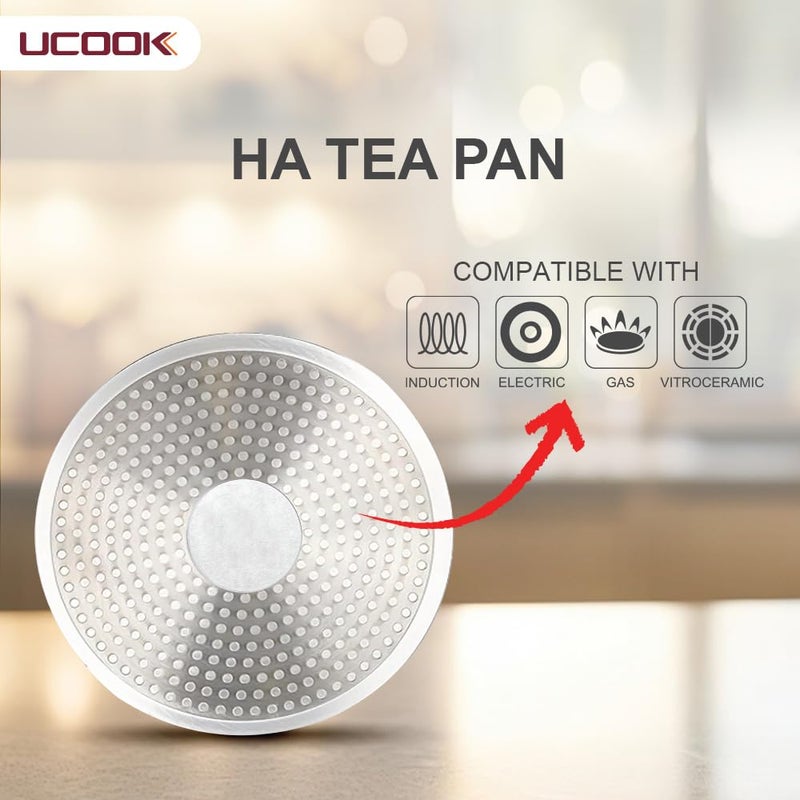 UCook by United Ekta Group 1.5 Litre Hard Anodised Multipurpose Pan | Ideal for Tea, Chai, Coffee, Milk Boiling, Sauces | Induction Base with Glass Lid | Black - Image 5