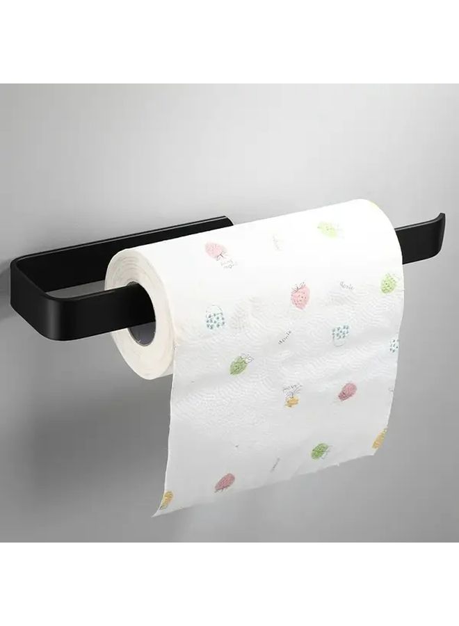Black Self Adhesive Tissue Holder Wall Mounted No Drilling Dual Use For Paper And Hand Towels - Image 3