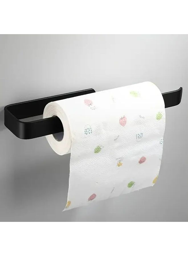 Black Self Adhesive Tissue Holder Wall Mounted No Drilling Dual Use For Paper And Hand Towels - Image 5