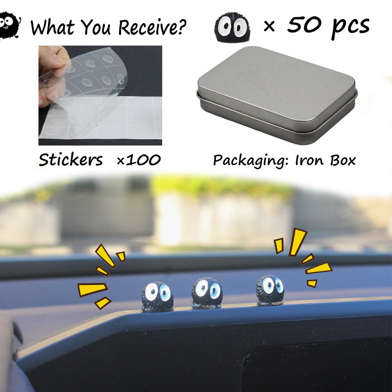 Mevodeata 50 Pcs Cute Soot Sprite Car Decor Rearview Mirror Accessories - Cute Decor for Car Home and Office Gifts - Image 2