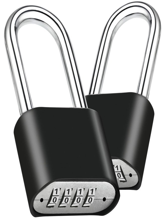 Faburo 2pcs Combination Padlock, Digit Heavy Duty Lock, Combination Lock Outdoor Waterproof Padlock for Outdoor Sheds Fence, Gate Hasps(Black) - Image 1