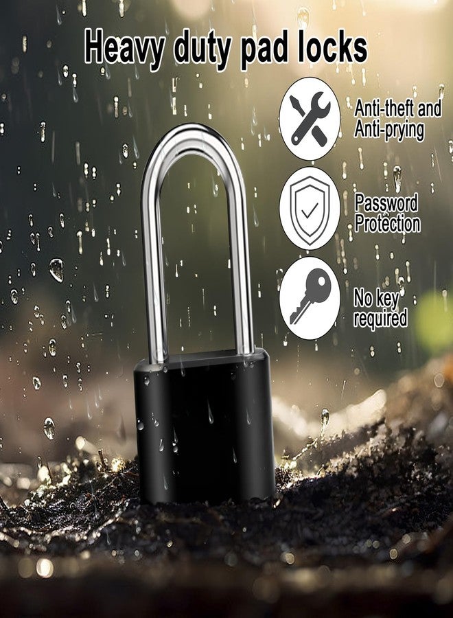Faburo 2pcs Combination Padlock, Digit Heavy Duty Lock, Combination Lock Outdoor Waterproof Padlock for Outdoor Sheds Fence, Gate Hasps(Black) - Image 5
