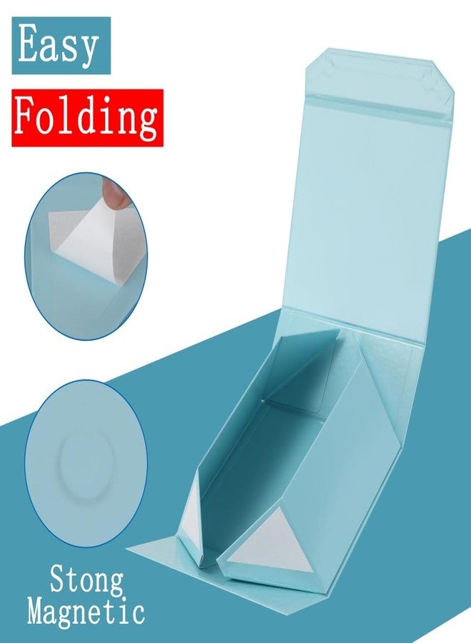 PACKGILO 1 Pcs Blue Gift Box Large 13x11x5.3 Inch Large Black Gift Box Large Magnetic Gift Box with Crinkle Paper Blue Large Gift Box with Shredded Paper Luxury Gift Boxes with Lids for Presents - Image 5