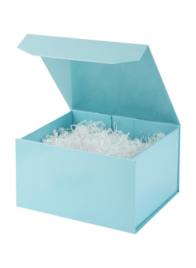 PACKGILO 1 Pcs Blue Gift Box Large 13x11x5.3 Inch Large Black Gift Box Large Magnetic Gift Box with Crinkle Paper Blue Large Gift Box with Shredded Paper Luxury Gift Boxes with Lids for Presents - Image 1