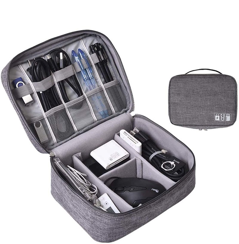 Gopendra Gadget Organizer Case, Electronic Accessiries Organizer Bag Portable Zipper Bag Travel Bag Go Bag Pouch Gadget Bag for All Small Gadgets, Hard Disk, Adapters USB Cables Chargers - Image 1