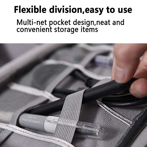 Gopendra Gadget Organizer Case, Electronic Accessiries Organizer Bag Portable Zipper Bag Travel Bag Go Bag Pouch Gadget Bag for All Small Gadgets, Hard Disk, Adapters USB Cables Chargers - Image 5