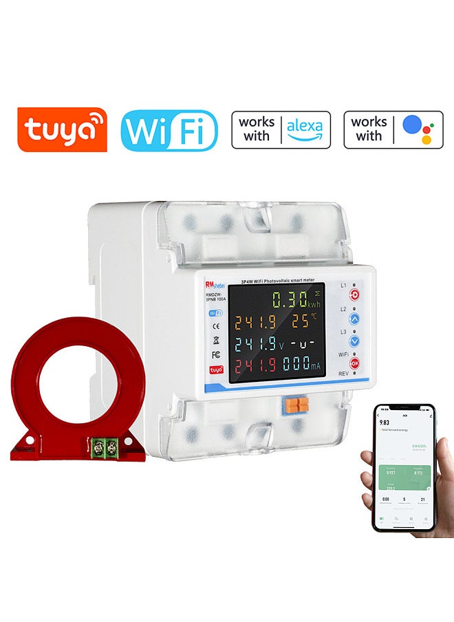 Tuya WiFi Intelligent Circuit Breaker Automatic Reclosure Protector 3P4W Power Meter Three Phase Reclosure Switch with Multiple Protections Timing Schedule Electricity Metering Functions  - Image 2