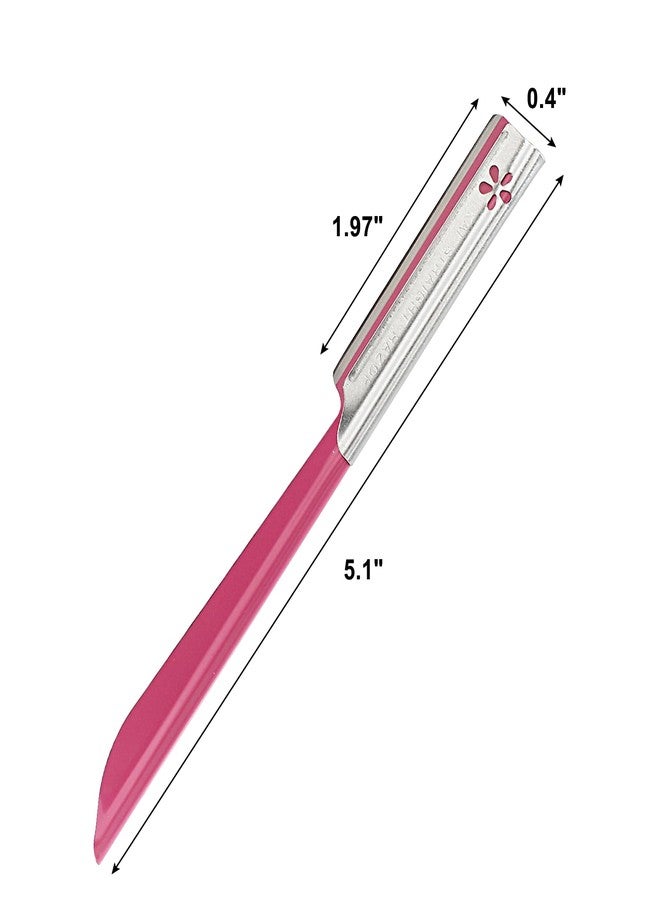 Coufce 10 pcs Eyebrow Razor WomenFace Razors Facial Hair Removal Exfoliating Dermaplaning Tool Face Shavers Upper Lip Hair Removal Travel Razor(Red and Blue) - Image 2